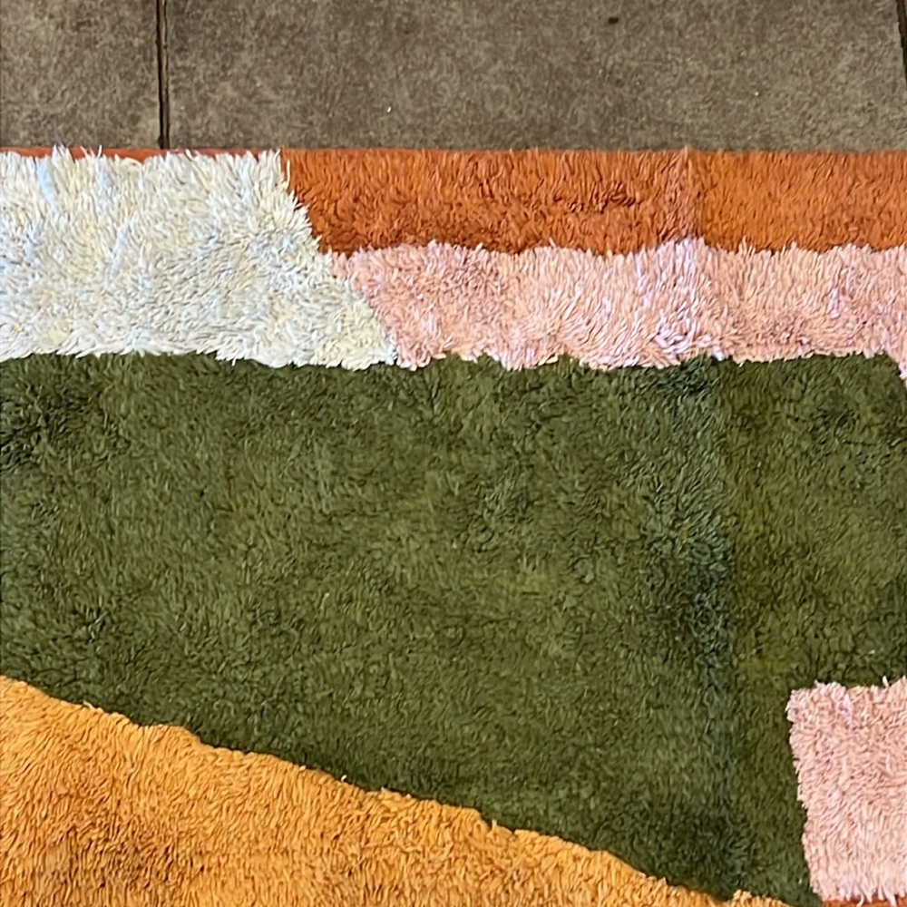 West Elm Angled Modern Bath Mat - Colorful Abstract Area Rug - Picture 10 of 16